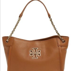 Tory Burch Bag.  Brown w gold chain straps.